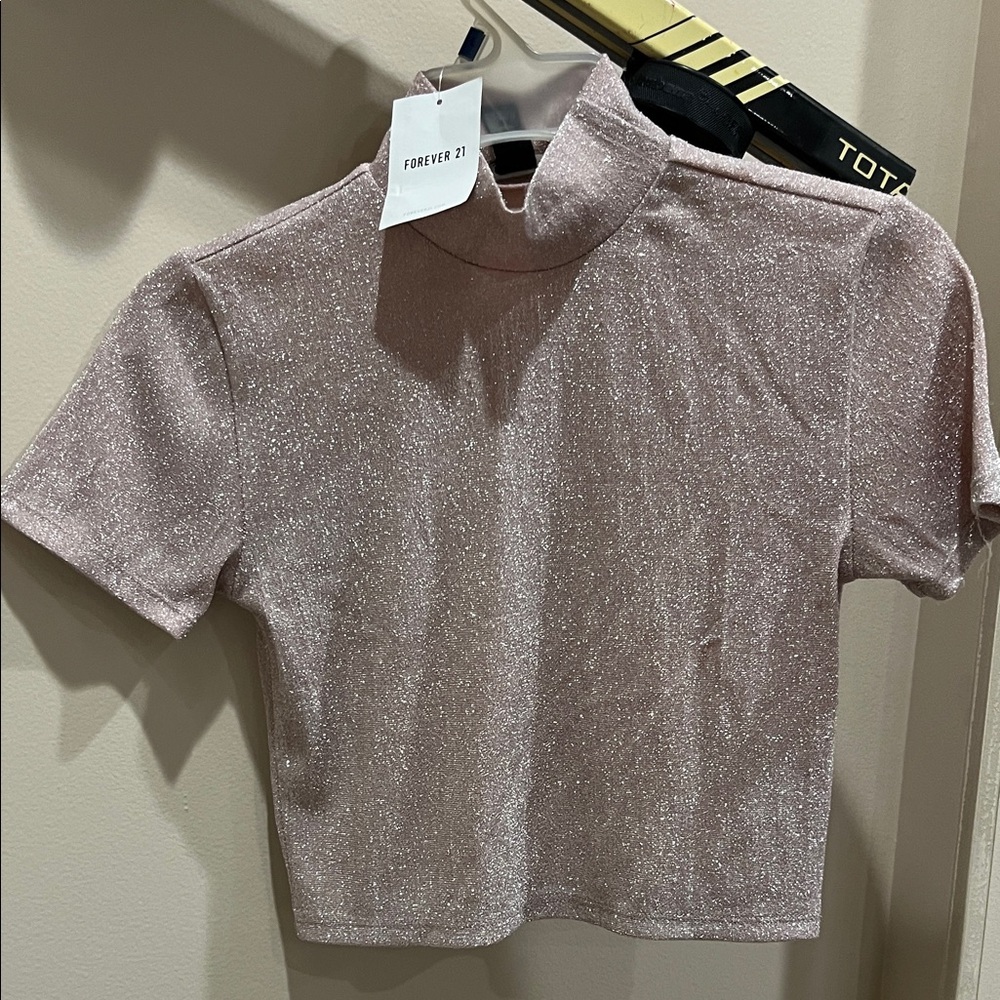 Forever 21 Shimmering Pink Crop Top